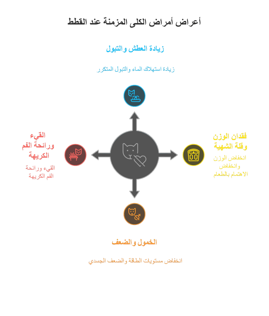 اعراض امراض الكلى المزمنة عند القطط